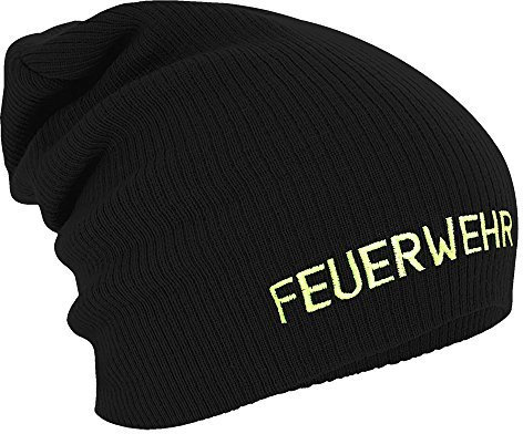 Fan-O-Menal Textilien Longbeanie Slouch-Beanie Feuerwehr 55403 Farbe schwarz
