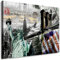 Julia-Art Leinwandbilder Skyline - New York Bilder - XXL Wandbild mit Keilrahmen - 120 mal 80 cm - Querformat 1 teilig - Schwarz Weiß Kunstdrucke Stadt NY City Statue, Brücke N-c-100-a-104