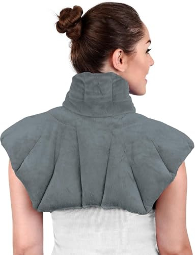 Joy & Grace Mikrowellengeeignetes Heizkissen für Nacken, Schultern und Rücken, 2,3 kg, beschwerter Nacken- und Schulterwickel, feuchte Wärmetherapie-Packung für Entspannung und Komfort, weicher