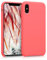 kwmobile Case Compatible with Apple iPhone XS Case - TPU Silicone Phone Cover with Soft Finish - Neon Coral