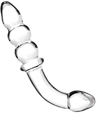 Roluck Dildo de cristal doble cabeza bolas anal Pleasure pared para hombres mujeres masturbación anal plug juguete sexual