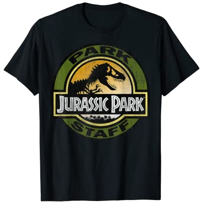 Jurassic Park Staff Retro Distressed Logo T-Shirt