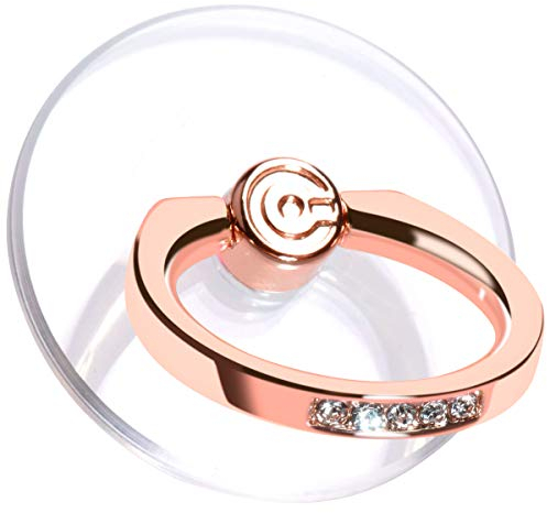 Transparent Telefon Ring Halter Griff für Handy, EI Sonador Durchsichtiger Ring Ständer, Kickstand, Kompatibel mit Smartphones, Tablets und Hüllen (2 Roségold Diamant)