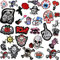WILLBOND 30 Stück Rock Punk Band Patch Set Punk Aufbügel Patches Verschiedene Punk Bestickt Aufbügel Patches Schädel Augapfel Muster für Halloween Jacken Hut Kleidung Taschen Dekoration