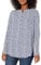 Amazon Essentials Women's Long-Sleeve Woven Blouse, Navy White Petals, XL