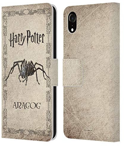 Head Case Designs Offizielle Harry Potter Aragog Spinnen Geschoepf Chamber of Secrets II Leder-Wallet-Hülle Kompatibel mit Apple iPhone XR