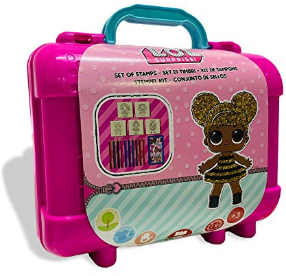 Nada Home Set Schreibwaren Kleiner Koffer Offizier LOL Surprise mit Stempelkissen Kinder 2654