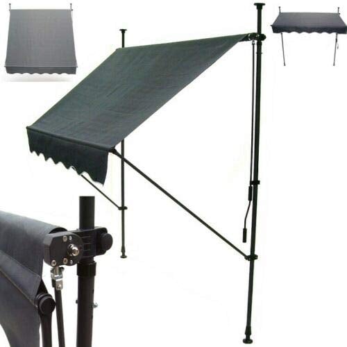 D&L Markise Klemmmarkise 400cm Balkonmarkise Sonnenschutz Handkurbel 56015 Einziehba