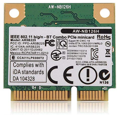 Yosoo Health Gear AR5B225 Mini Bluetooth Tarjeta WiFi, Tarjeta WiFi, Tarjeta de Red Bluetooth para AC Half Mini Pcie Card