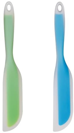 Nonstick Silicone Knife Shaped Flexible Kitchen Spatula Scraper Turner,Kitchen Cooking Utensils With Nylon Core (Blue&Green)
