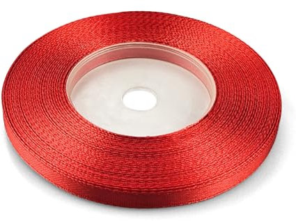 Netuno 1x ruban de satin rouge 6 mm x 32 m rouleaux de ruban satin ruban tissu multicolore ruban de décoration ruban à bricoler ruban satin décoratif pour Noël Pâques cadeau anniversaire mariage