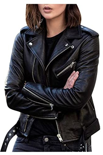 Freenfitmall Short Style Slim Leather Coats Motorcycle Leather Jacket Women's Slim Fit Zipper Plus Size Fashion Casual Jackets