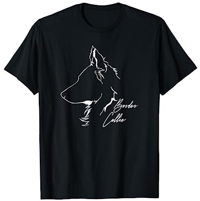 Border Collie Profil Hunderasse Hütehund Hunde T-Shirt
