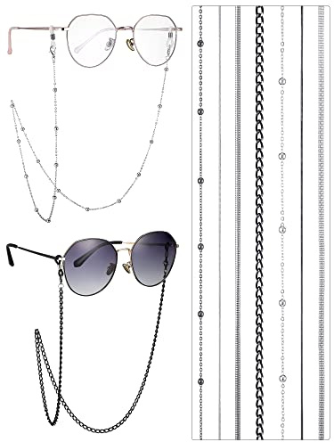 Konohan 7 Pcs EyeGlasses Chains for Women Eyeglass Holder Necklace,Silver