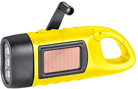 Wind Up Led Torch - Rechargeable Dynamo Hand Crank Super Bright Portable Camping Torch, Outdoor Emergency Flashlight with Carabiner Hook for Hanging