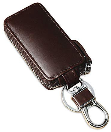 PORRASSO Clave del Coche Titular de la Caja Cuero Estuches de Llave Cartera Llavero Llave del Coche Caso Clave Titular Café