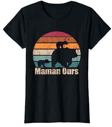 Retro Maman Ours de jumeaux Fête des mères de jumelles T-Shirt