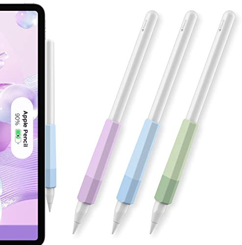 AHASTYLE 3 Pack Coque Grip pour Apple Pencil (USB-C) & Apple Pencil (1ère/2ème Génération) [Design Anti-Dérapant, Forme Triangulaire Ergonomique] Souple en Silicone Support Grips Holder pour iPad Pen