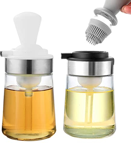 RoseFlower Bouteille D'huile avec Brosse, 3-in-1 Brosse de Barbecue D'extérieur Résistante à La Chaleur, Brosse à Bouteille D'huile de Cuisine, Outils de Cuisine, de Cuisson et de Barbecue #3