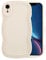 XIZYO Hülle für iPhone XR, Niedlich Einfarbig Lockige Wellenformrahmen Silikon Stoßfeste Handyhülle, für Frauen Mädchen Schlanke Weiche TPU Vollkamera Objektiv Schutzhülle, Off-White