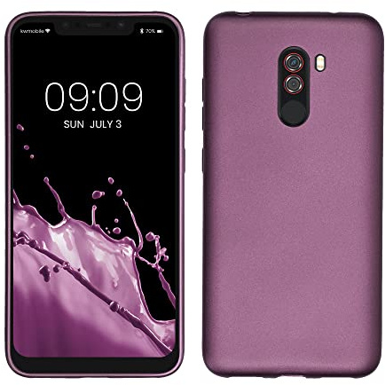 kwmobile Handyhülle für Xiaomi Pocophone F1 Hülle - Silikon Case metallisch schimmernd - Schutzhülle Cover - Metallic Lavendel