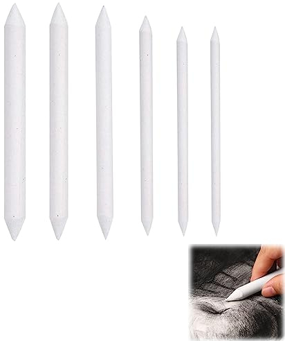 Blending Sticks for Art, 6 Pcs Drawing Stumps, Blending Stumps and Tortillions Set, Art Blending Set, Blending Stubs Shading Stumps Drawing Artist DIY for Artists Student Sketch Drawing Tools