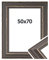 DÖRR Bilderrahmen Boho - Massiv Holz - Kunstglas - Shabby Chic - Vintage Style - Made In Italy 50x70 Grau