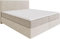 DELIFE Boxspringbett Dream-Well Bouclé Creme-Weiß 180x200 cm mit Taschenfederkernmatratze und Topper Visco