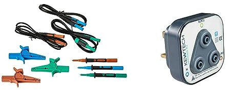 Kewtech ACC063 Distribution Test Lead set for KT63 & KEWCHECK R2 Socket Testing Adaptor - Test Without Removing Wall Socket