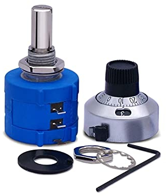 KLVN 1k ohm 10-Turn-Multi-Dreh-Drehdraht-Wickel-Präzisions-Potentiometer,10-Ring-Einstellbarer Widerstandszählerzifferblatt Drehknopf