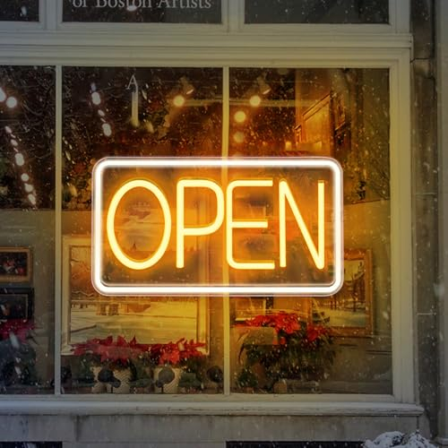 OPEN Letrero de Neón de LED,OPEN Neón LED para Bares, Cafeterías, Restaurantes, Hoteles, Luz Neón Decoración Barra, OPEN Luces de noche de pared con Letrero de Neón