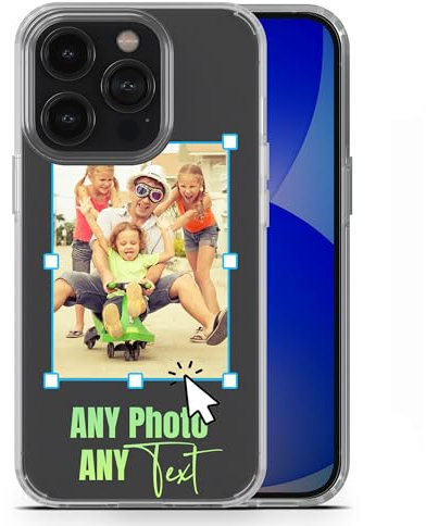 AIGAT Personalised Phone Case for iPhone 14 Plus - Custom Your Own Photo Picture Logo Printed On Crystal Clear Hybrid Hard Back Plate Cover & Shockproof TPU Bumper - Your Design