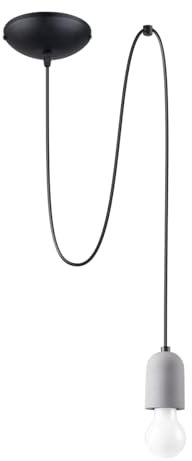 SOLLUX NESO 1 Pendelleuchte - Leuchte mit 1 E27 Lichtquellen - Glühbirnen nicht inbegriffen - Modernes Design Minimalistische Lampe - Schlafzimmer Wohnzimmerlampe - 40x14x190cm