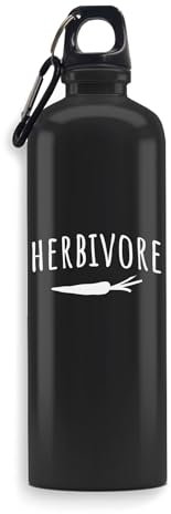 Herbivore Vegan Save Planet Plant Based Water Bottle Engraved Art Sport Leakproof Big Capacity