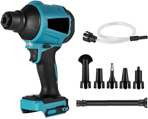 Cordless Dust Blower - Air Blower for Makita Battery 18V with Brushless Motor, 3 Speeds 50000RPM, LED Lamp, 7 Multi-Use Accessories for PC Keyboard Car Pool Toys