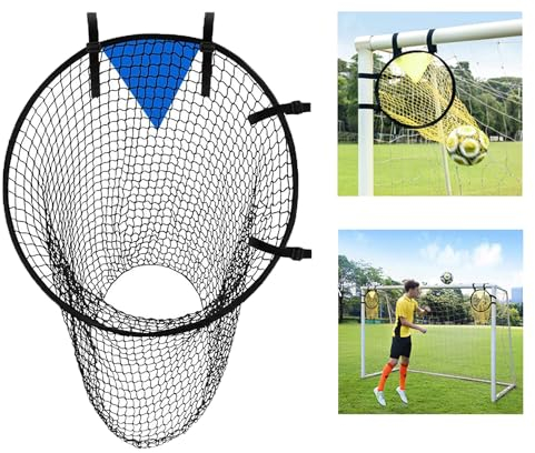 YOUNLEN Porta da Calcio Pieghevole Con Rete e Contenitori Superiori - Attrezzatura da Allenamento (Nero)