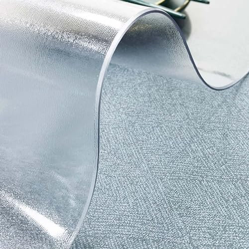 Becool fish 75x120cm Bürostuhlmatten für Teppich und Hartholzböden, 1.5mm Transparente Computerstuhlmatte, Transparenter Tischschutz, für Küche/Möbel/Flur(Größe:114x130cm)