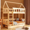 YOUKO Etagenbett Kinderbett 180x80 cm “Charlie” - Hausbett für 2 Kinder mit Leiter- Hochbett Kinder - Holzbett Kiefer Ohne Matratze