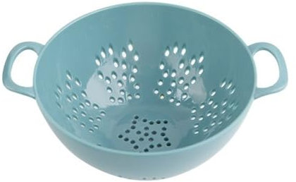 couponhub Scolapasta resistente per alimenti, grande capacità, con doppi manici, cestino scolapasta multiuso in plastica per la cucina (azzurro)