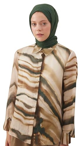 dscarf Wrinkle Long Scarf | Women Muslim Head Wraps Hijab | Soft Crinkle Scarf for Seasons | Solid Color Long Bambu Shawl (Khaki)