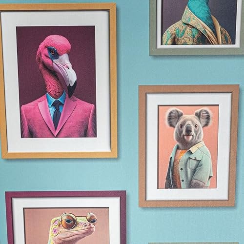 SOPHIE LAURENCE Papier peint Art Déco Rétro Animaux dans des Cadres Multicolore Non collé Revêtement Vinyle Lavable 0,53 m x 10,05 m