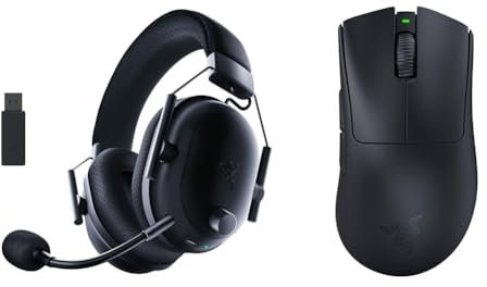 Razer BlackShark V2 Pro (2023) para PC - Auriculares inalámbricos Premium & DeathAdder V3 Pro - Ratón Ligero Inalámbrico Ergonómico para Deportes Electrónicos
