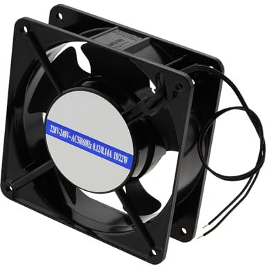 ECSiNG AC 220-240V/0.12-0.14A Ventilador de Refrigeración Ventilador de Refrigeración Del Motor 5 Paletas Ventilador de Refrigeración con Rodamiento de Bolas para Electrónica 120mmx120mmx38mm