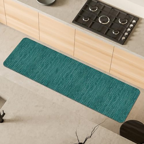 Comart - Tappeto Cucina Nancy - Antiscivolo - Lavabile in Lavatrice - Moderna Passatoia in Ciniglia - Runner per Corridoio e Cucina - Morbido e Resistente - Made in Italy - Giada - 50x170 cm