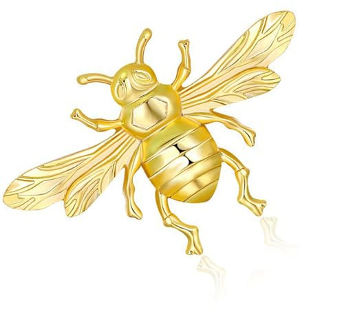 Biene Brosche Gold Anstecker Insekten Brosche Ideal für Kleidung Taschen Rücksäcke Biene Brosche Elegant und Stilvoll
