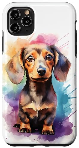 iPhone 11 Pro Max Watercolor Miniature Dachshund Case