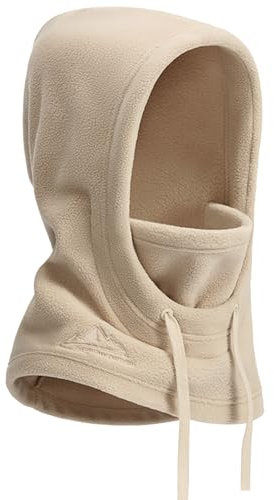 JFAN Cagoule Polaire Coupe-Vent Balaclava Hiver Respirant Cagoule Femme Homme Hiver Masque Ski Bonnet Cagoule Polaire Chaud Unisexe Moto Running Snowboard Chaude Cache Cou,Kaki