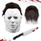 Funnity Halloween Michael Myers Maske Head Cover, Michael Myers Maske + Fake Messer, Ruselige Horror Vollkopfmaske aus Latex, Ideal für Halloween, Detailgetreu und Hochwertig