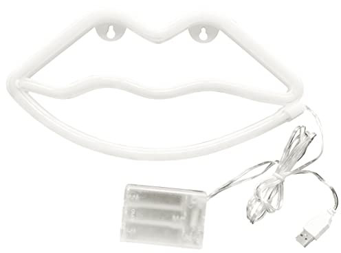 Lip Neon Sign Neon Light Neon Light Sign Lip Shape Neon Wall Light Sign USB for Bedroom Party Wedding Bar Style 1
