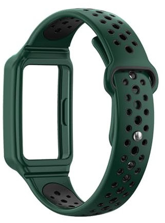 Cinturino sportivo in silicone per Huawei Band 8 7 Smart Watch Sostituzione cinturino da polso Cinturino traspirante per Huawei Band 8 6, Verde e nero, per Huawei Band 6